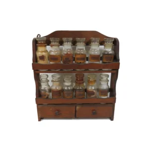 Bottled Spices in a Wall Mounted Spice Rack 1032