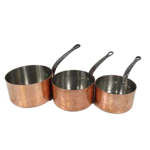 Set of Three Copper Saucepans 1038