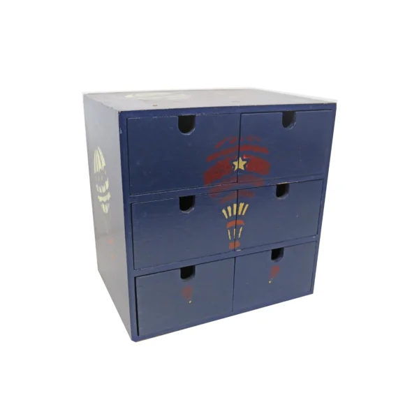 Kit Set Draws Small Set of Six Draws with Painted Design - Prop Hire By Elite