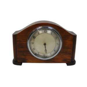 Bow Topped Wooden Mantle Clock for TV, Film & Theatre production hire.