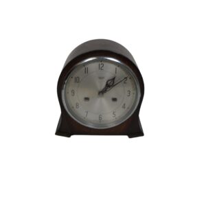 Bow Topped Wooden Mantle Clock for TV, Film & Theatre production hire.