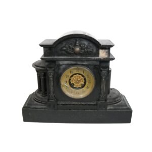 Black Slate Mantle Clock for TV, Film & Theatre production hire.