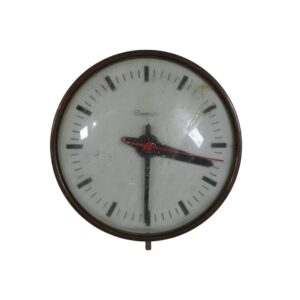 Small Simplex Factory Clock for TV, Film & Theatre production hire.