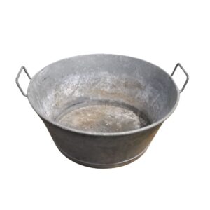 Galvanised Washing Bowl for TV, Film & Theatre production hire.