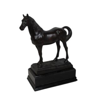 Bronzed Statue of a Horse on Plinth for TV, Film & Theatre production hire