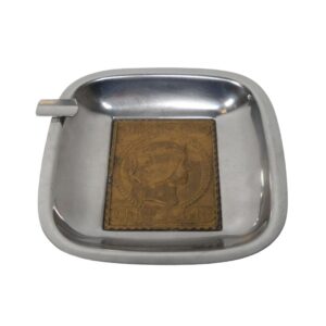 Chrome Ashtray with Brass Stamp Centre for TV, Film & Theatre production hire