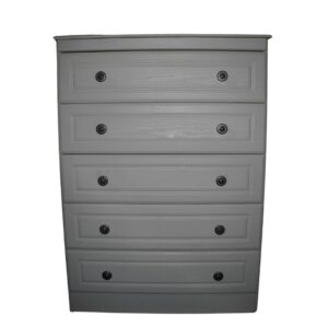 Bedroom 5 Drawer Chest in White for TV, Film & Theatre production hire