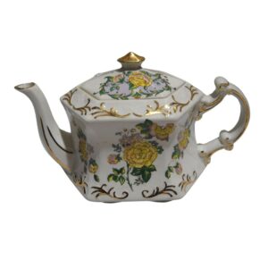 Floral Teapot Yellow & Green for TV, Film & Theatre production hire