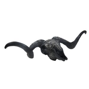 Black Skull With Horns And Silver Markings for TV, Film & Theatre production hire